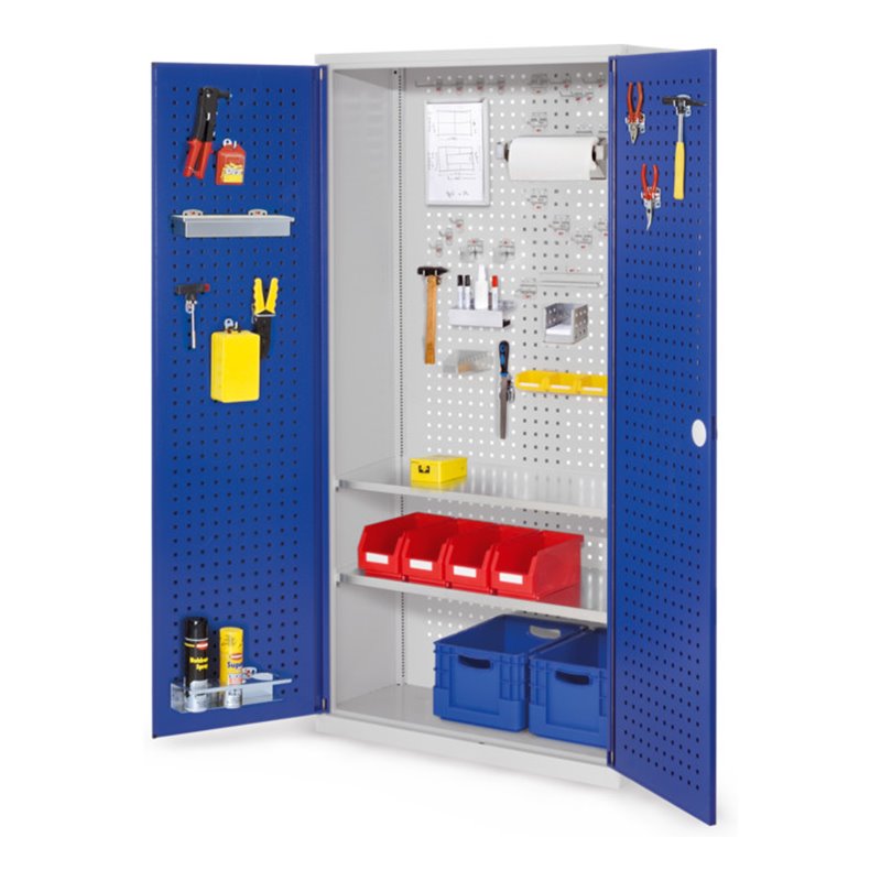 Kappes Werkzeugschrank RasterPlan Mod. 5 T410 mm RAL 7035/5010 Türen innen Lochplatten