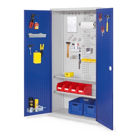 Kappes Werkzeugschrank RasterPlan Mod. 5 T410 mm RAL 7035/5010 Türen innen Lochplatten