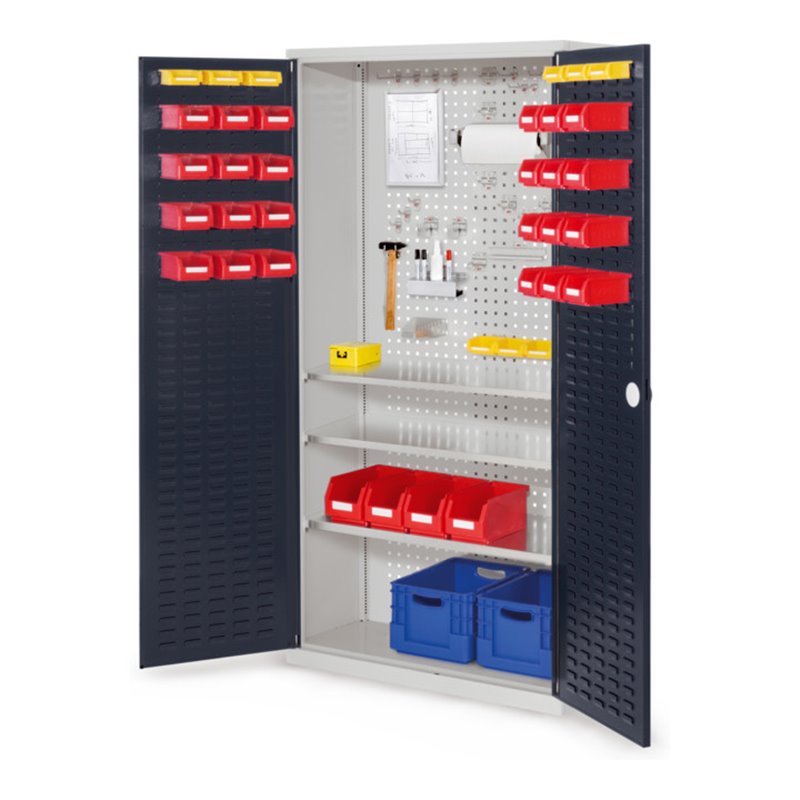 Kappes Werkzeugschrank RasterPlan Mod. 6 T410 mm RAL 7035/7016 Türen innen Schlitzplatten