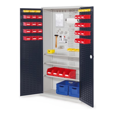 Kappes Werkzeugschrank RasterPlan Mod. 6 T410 mm RAL 7035/7016 Türen innen Schlitzplatten