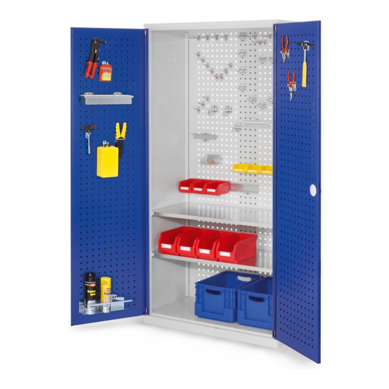 Kappes Werkzeugschrank RasterPlan Mod. 5 T500 mm RAL 7035/5010 Türen innen Lochplatten