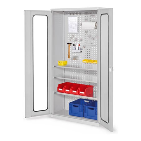 Kappes Werkzeugschrank RasterPlan Mod. 6 T410 mm RAL 7035 Sichtfenstertüren