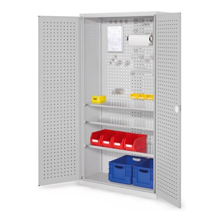 Kappes Werkzeugschrank RasterPlan Mod. 6 T410 mm RAL 7035 Türen innen Lochplatten