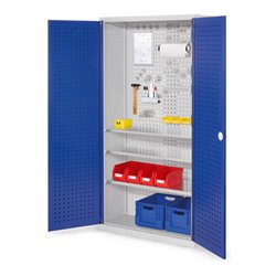 Kappes Werkzeugschrank RasterPlan Mod. 6 T410 mm RAL 7035/5010 Türen innen Lochplatten