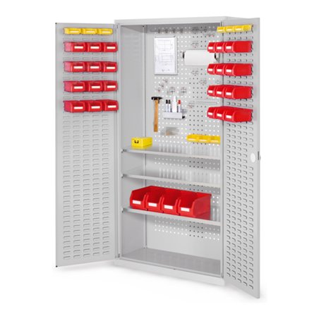 Kappes Werkzeugschrank RasterPlan Mod. 6 T410 mm RAL 7035 Türen innen Schlitzplatten