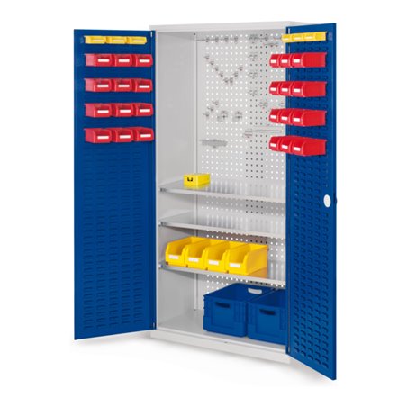 Kappes Werkzeugschrank RasterPlan Mod. 6 T500 mm RAL 7035/5010 Türen innen Schlitzplatten