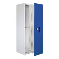 Kappes Zugwagenschrank RasterPlan mit Schlitzplatten RAL 7035/5010 1 Auszug