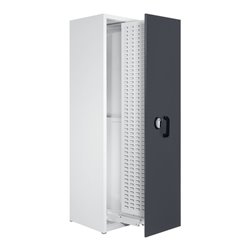 Kappes Zugwagenschrank RasterPlan mit Schlitzplatten RAL 7035/7016 1 Auszug