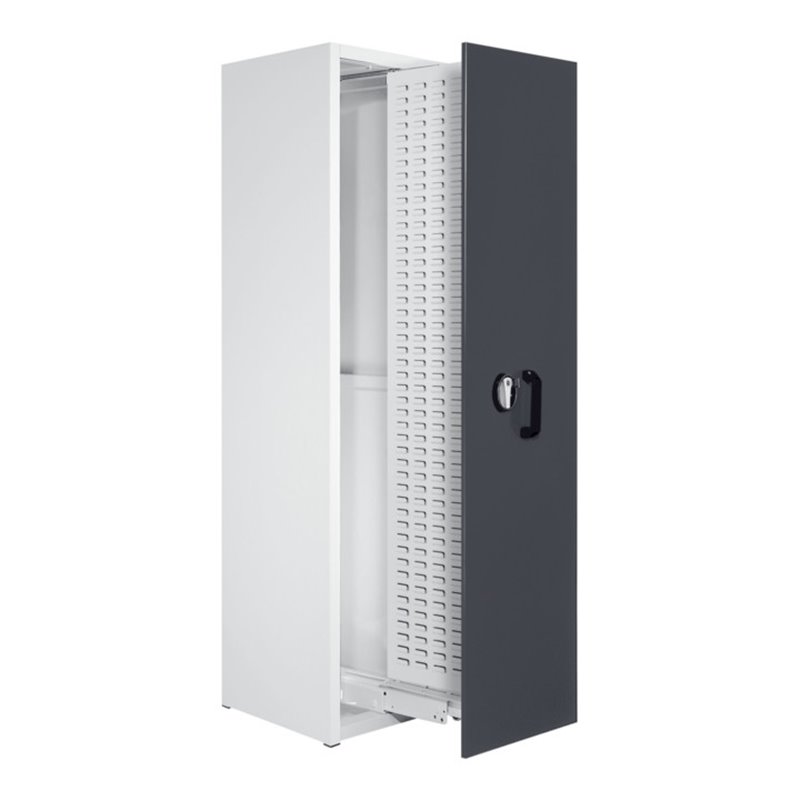 Kappes Zugwagenschrank RasterPlan mit Schlitzplatten RAL 7035/7016 1 Auszug