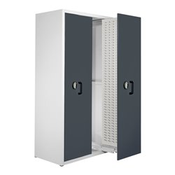 Kappes Zugwagenschrank RasterPlan mit Schlitzplatten RAL 7035/7016 2 Auszüge