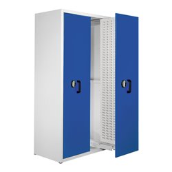 Kappes Zugwagenschrank RasterPlan mit Schlitzplatten RAL 7035/5010 2 Auszüge