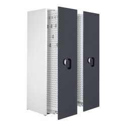 Kappes Zugwagenschrank RasterPlan mit Loch- und Schlitzplatten RAL 7035/7016