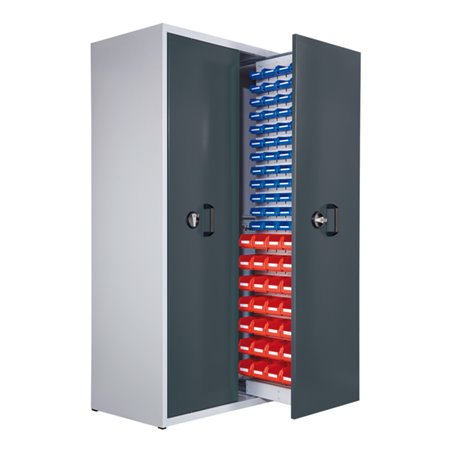 Kappes Zugwagenschrank RasterPlan Mod. 6 7035/7016 2 Auszüge 1 Auszug bestückt