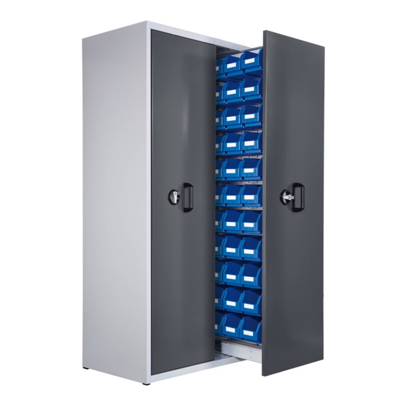 Kappes Zugwagenschrank RasterPlan Mod. 5 7035/7016 2 Auszüge 1 Auszug bestückt