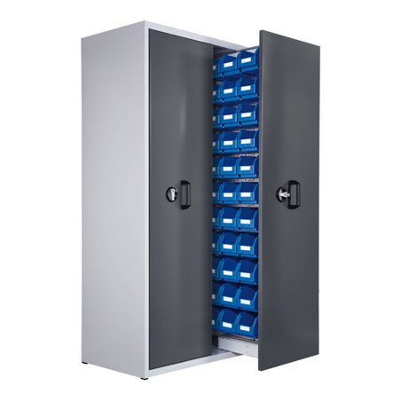 Kappes Zugwagenschrank RasterPlan Mod. 5 7035/7016 2 Auszüge 1 Auszug bestückt