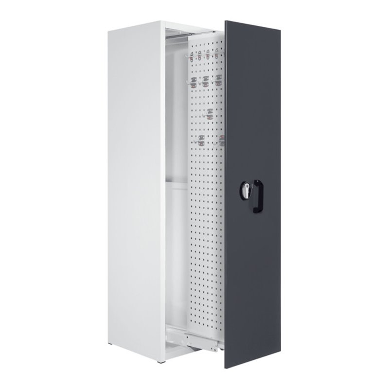 Kappes Zugwagenschrank RasterPlan mit Lochplatten RAL 7035/7016 1 Auszug