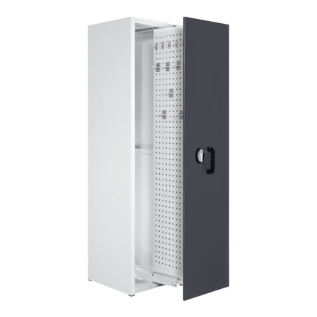 Kappes Zugwagenschrank RasterPlan mit Lochplatten RAL 7035/7016 1 Auszug