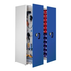 Kappes Zugwagenschrank RasterPlan mit Loch- und Schlitzplatten RAL 7035/5010