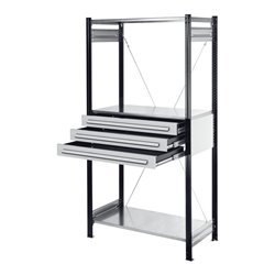 Kappes Schubladenblock RAL 7035 für Steckregal dreifach