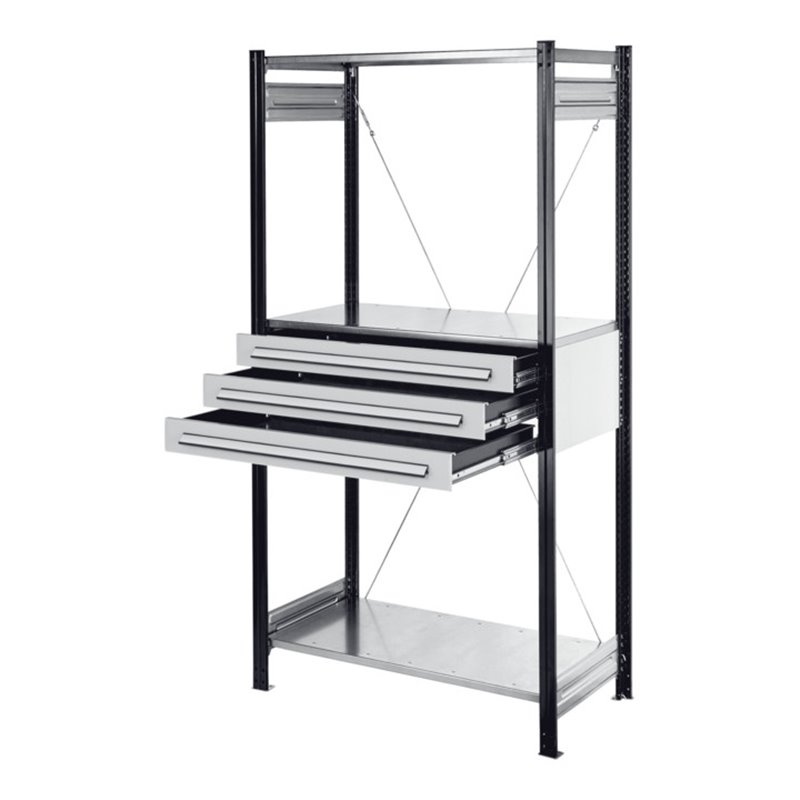 Kappes Schubladenblock RAL 7035 für Steckregal dreifach