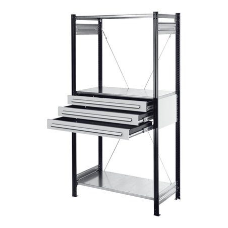 Kappes Schubladenblock RAL 7035 für Steckregal dreifach