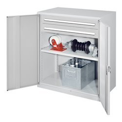 Kappes Schwerlastbeistellschrank Mod. 61 RAL 7035 Vollblechtüren mit Ausstattung