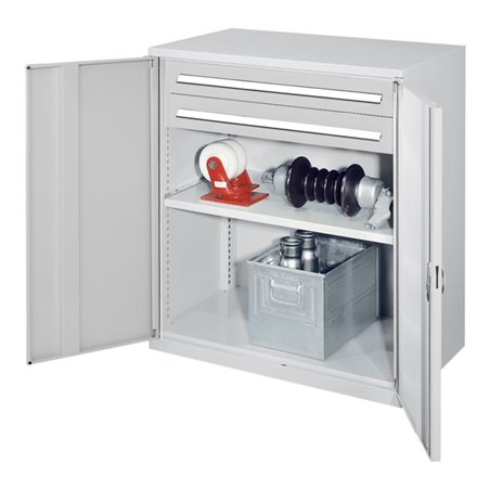 Kappes Schwerlastbeistellschrank Mod. 61 RAL 7035 Vollblechtüren mit Ausstattung