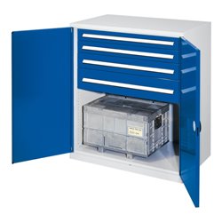 Kappes Schwerlastbeistellschrank Mod. 62 RAL 7035/5010 Doppelwandtüren mit Ausstattung