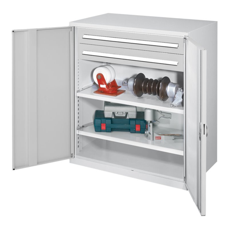 Kappes Schwerlastbeistellschrank Mod. 63 RAL 7035 Vollblechtüren mit Ausstattung