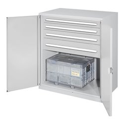 Kappes Schwerlastbeistellschrank Mod. 62 RAL 7035 Doppelwandtüren mit Ausstattung