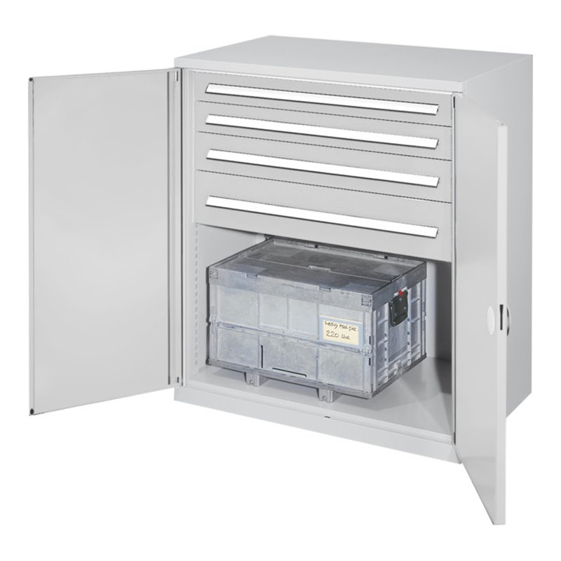 Kappes Schwerlastbeistellschrank Mod. 62 RAL 7035 Doppelwandtüren mit Ausstattung