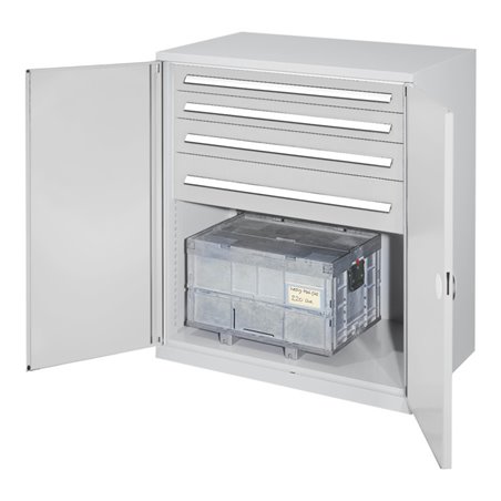 Kappes Schwerlastbeistellschrank Mod. 62 RAL 7035 Doppelwandtüren mit Ausstattung