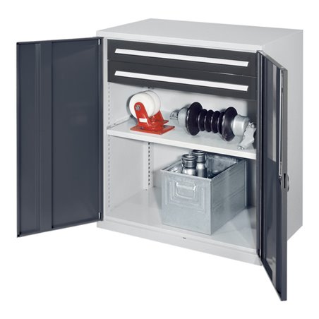 Kappes Schwerlastbeistellschrank Mod. 61 RAL 7035/7016 Vollblechtüren mit Ausstattung