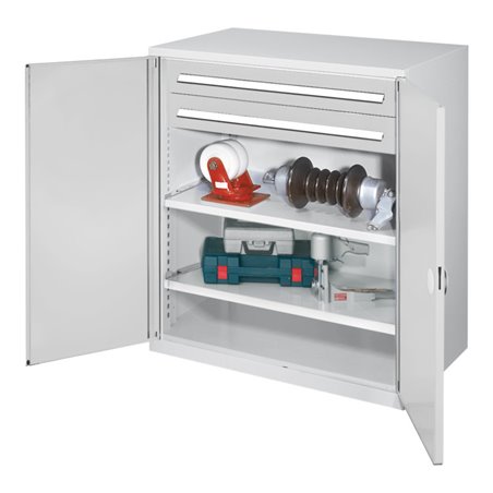 Kappes Schwerlastbeistellschrank Mod. 63 RAL 7035 Doppelwandtüren mit Ausstattung