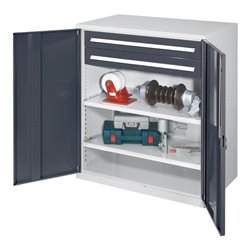 Kappes Schwerlastbeistellschrank Mod. 63 RAL 7035/7016 Vollblechtüren mit Ausstattung