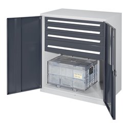 Kappes Schwerlastbeistellschrank Mod. 62 RAL 7035/7016 Vollblechtüren mit Ausstattung