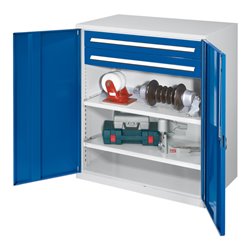 Kappes Schwerlastbeistellschrank Mod. 63 RAL 7035/5010 Vollblechtüren mit Ausstattung