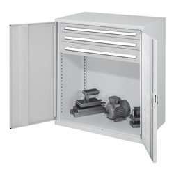 Kappes Schwerlastbeistellschrank Mod. 65 RAL 7035 Vollblechtüren mit Ausstattung