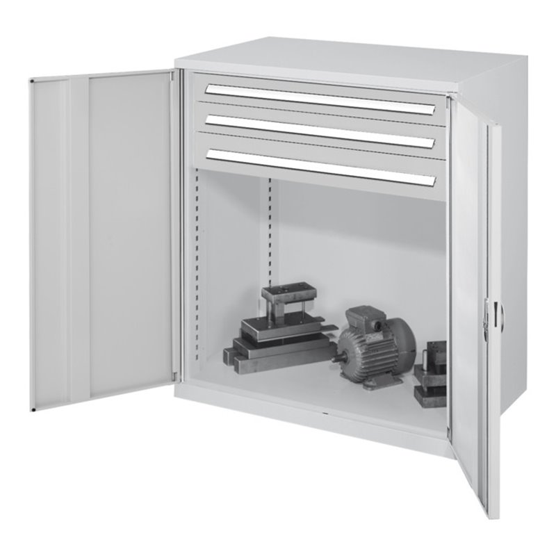 Kappes Schwerlastbeistellschrank Mod. 65 RAL 7035 Vollblechtüren mit Ausstattung