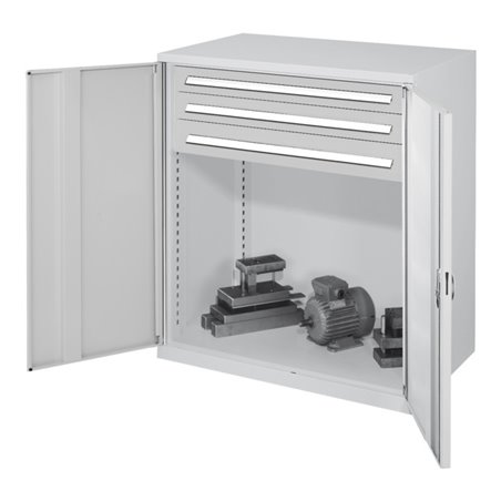 Kappes Schwerlastbeistellschrank Mod. 65 RAL 7035 Vollblechtüren mit Ausstattung