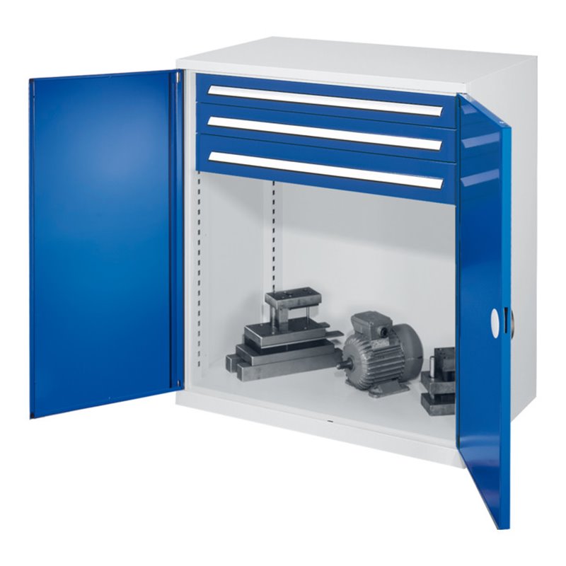 Kappes Schwerlastbeistellschrank Mod. 65 RAL 7035/5010 Doppelwandtüren mit Ausstattung