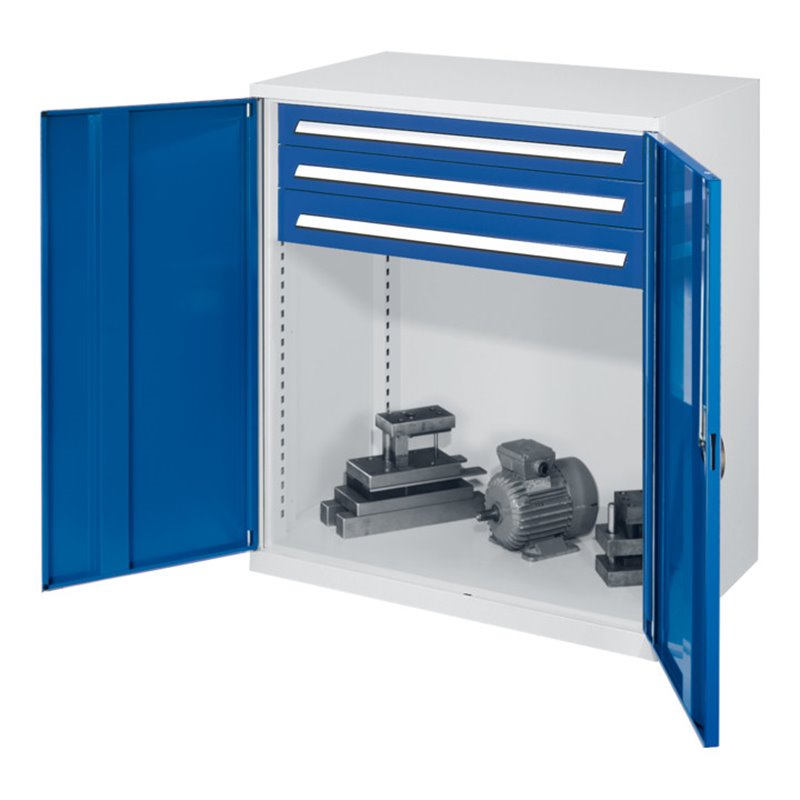 Kappes Schwerlastbeistellschrank Mod. 65 RAL 7035/5010 Vollblechtüren mit Ausstattung