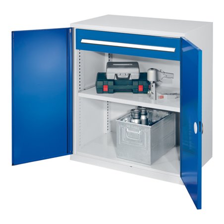 Kappes Schwerlastbeistellschrank Mod. 66 RAL 7035/5010 Doppelwandtüren mit Ausstattung