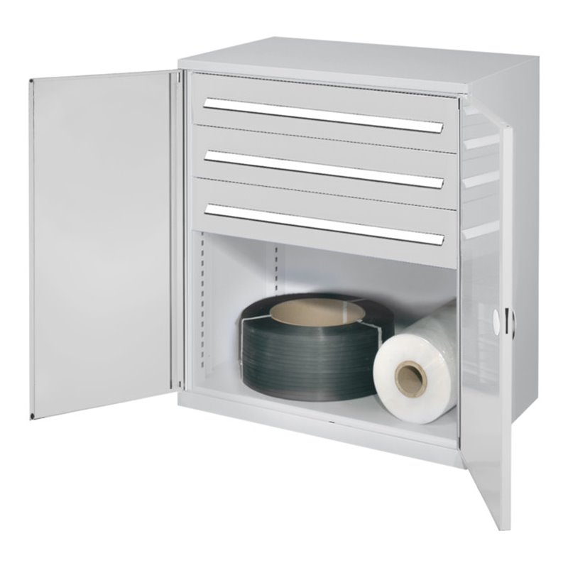 Kappes Schwerlastbeistellschrank Mod. 67 RAL 7035 Doppelwandtüren mit Ausstattung