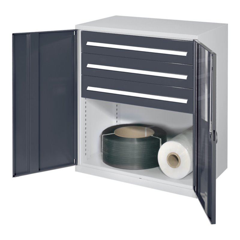 Kappes Schwerlastbeistellschrank Mod. 67 RAL 7016 Vollblechtüren mit Ausstattung