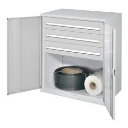 Kappes Schwerlastbeistellschrank Mod. 67 RAL 7035 Vollblechtüren mit Ausstattung