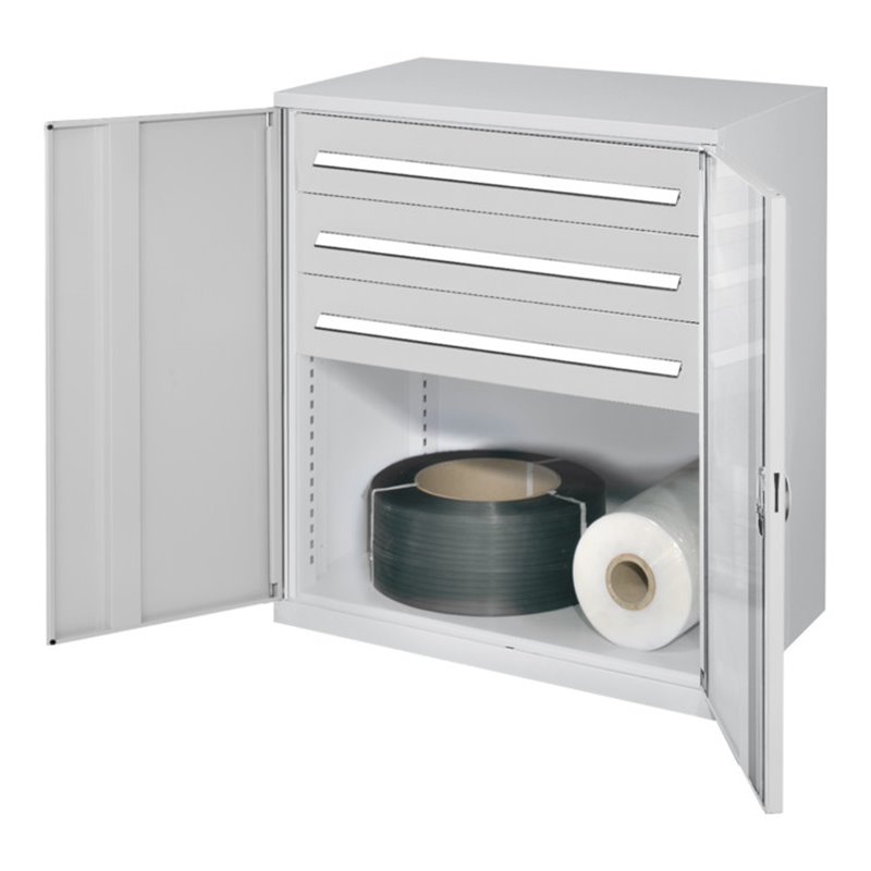 Kappes Schwerlastbeistellschrank Mod. 67 RAL 7035 Vollblechtüren mit Ausstattung