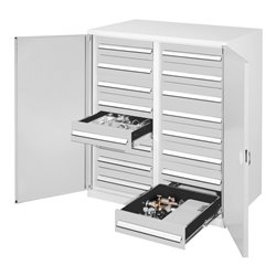 Kappes Schwerlastbeistellschrank Mod. 72 RAL 7035 Doppelwandtüren mit Ausstattung