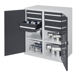 Kappes Schwerlastbeistellschrank Mod. 71 RAL 7035/7016 Doppelwandtüren mit Ausstattung