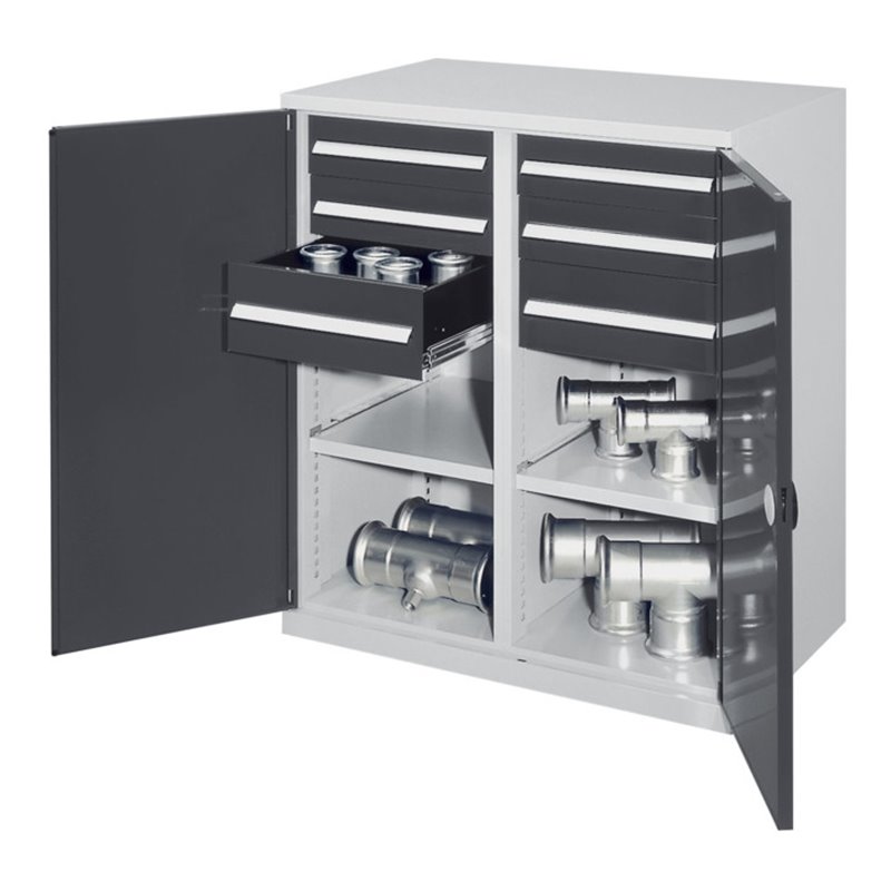 Kappes Schwerlastbeistellschrank Mod. 71 RAL 7035/7016 Doppelwandtüren mit Ausstattung